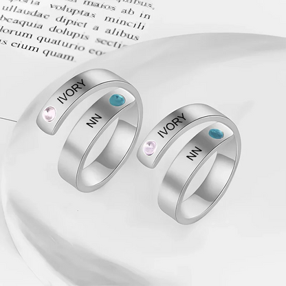 Custom Name 925 Silver Rhinestone Ring