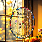 Personalized Birth Flower Glass Suncatcher