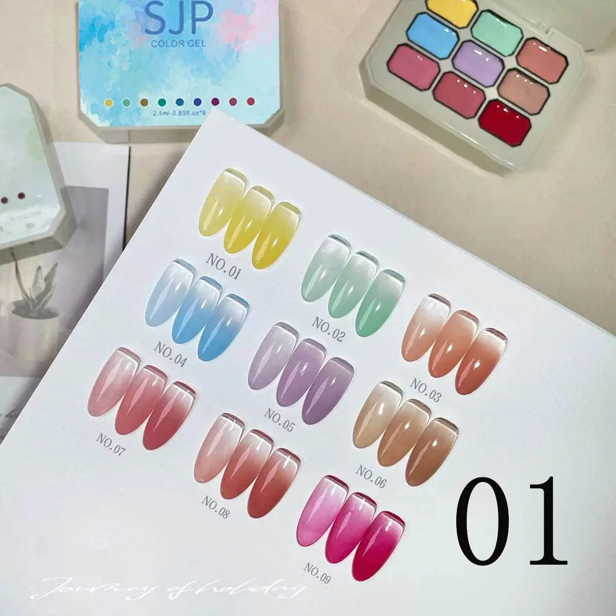 9-grid Color Painting Glue Nail Polish - IVORYNN