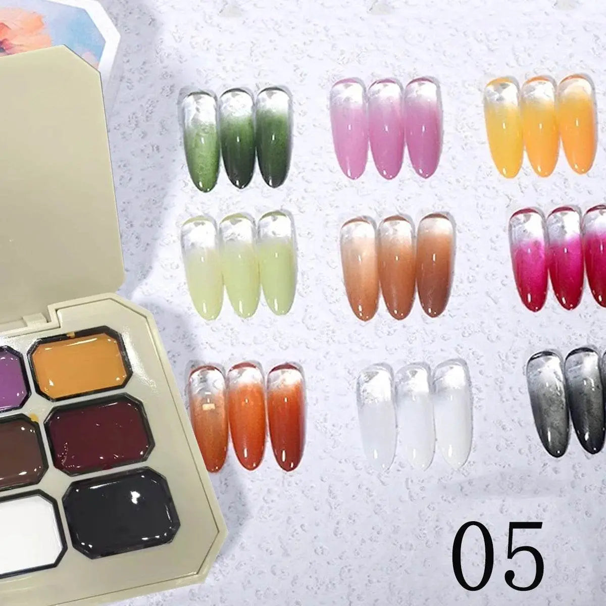 9-grid Color Painting Glue Nail Polish - IVORYNN
