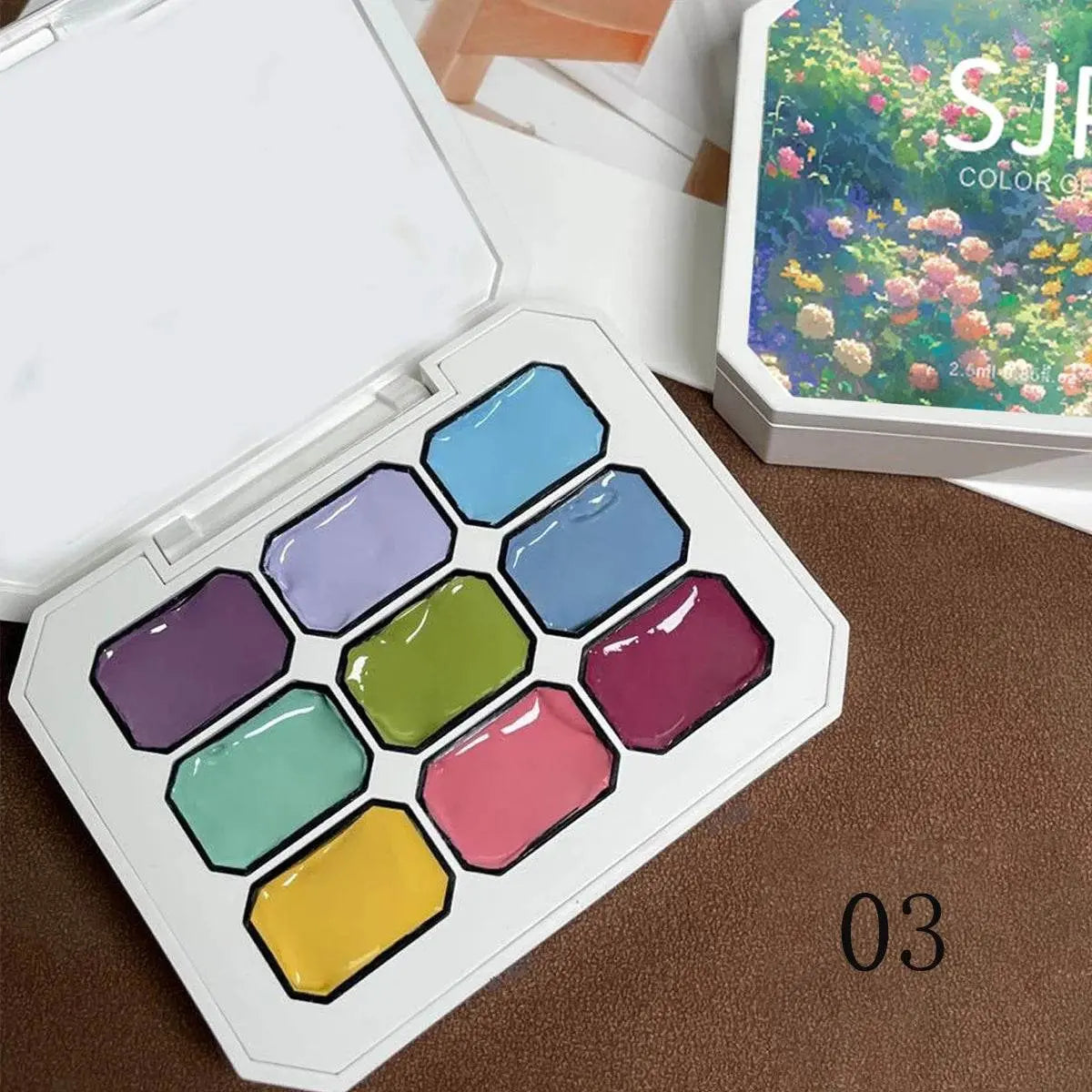 9-grid Color Painting Glue Nail Polish - IVORYNN