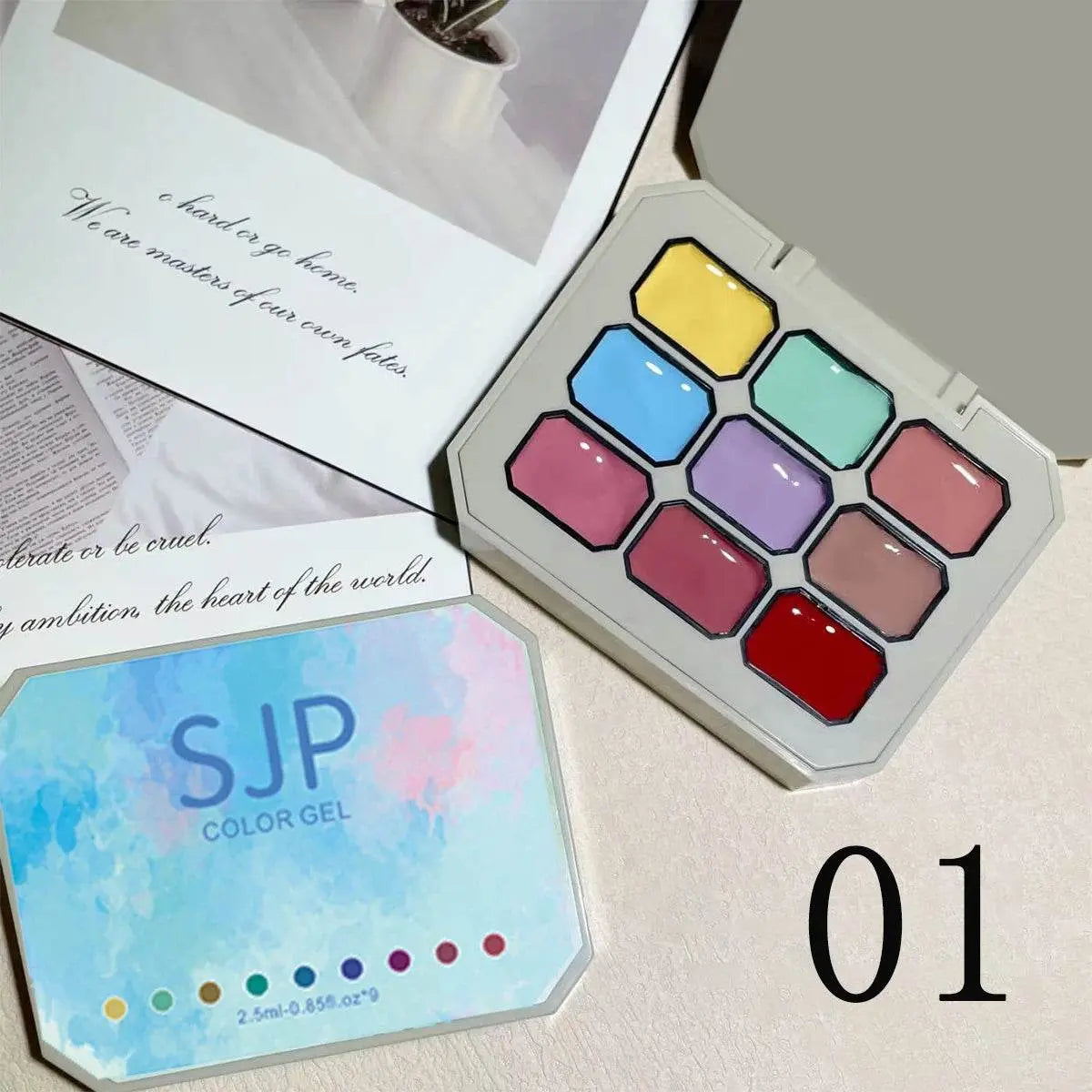 9-grid Color Painting Glue Nail Polish - IVORYNN