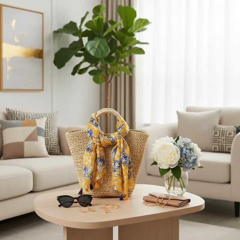 وشاح ملفوف على حقيبة