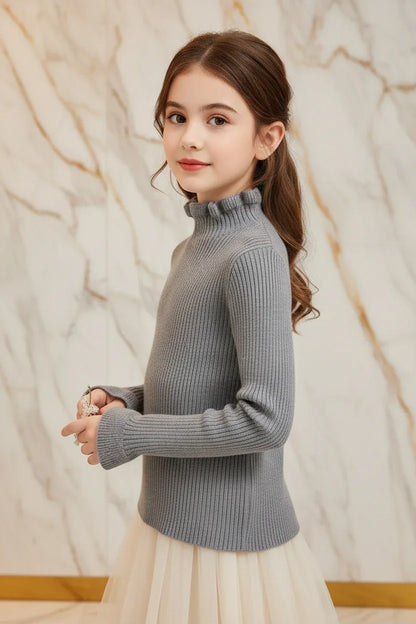 سويتر بناتي رمادي - زاوية يسار