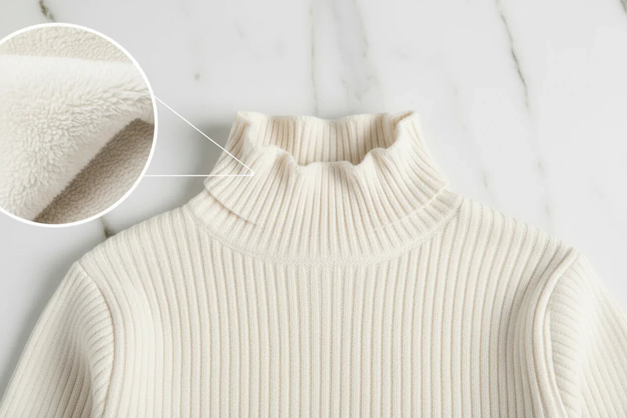 سويتر سكري مبطن - تفاصيل الياقة والفرو