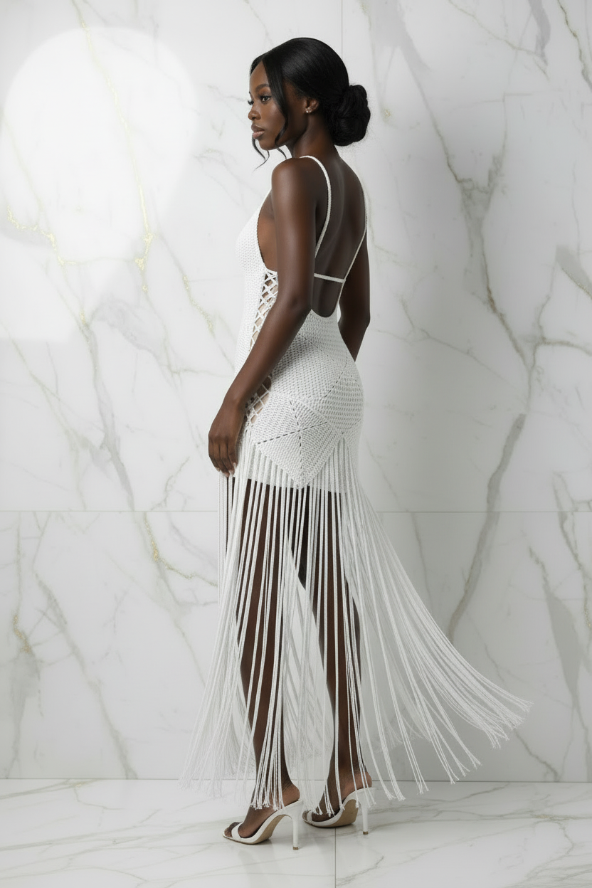 فستان كروشيه - منظر جانبي أيسر