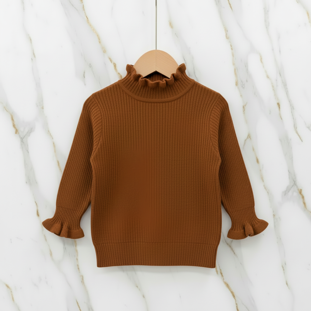 سويتر لون القهوة - معلق على شماعة