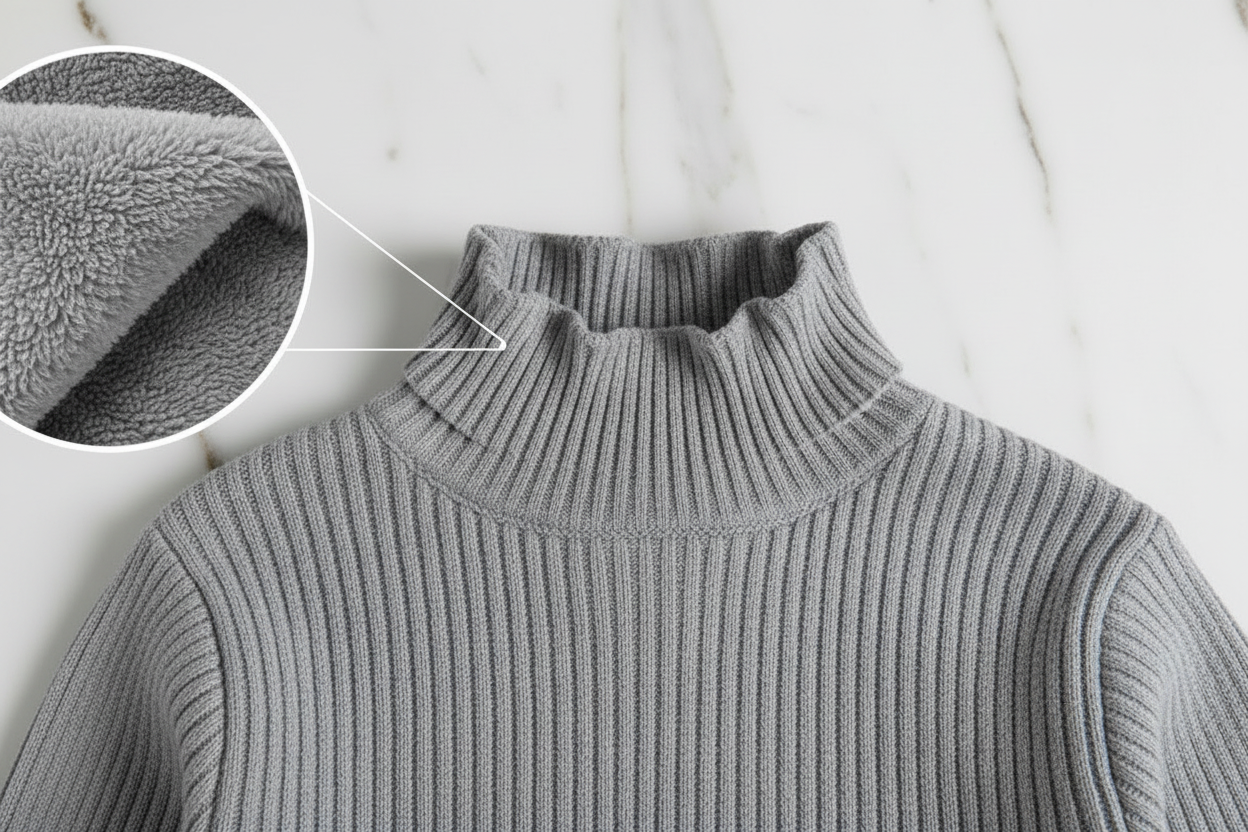 سويتر رمادي - تفاصيل الياقة
