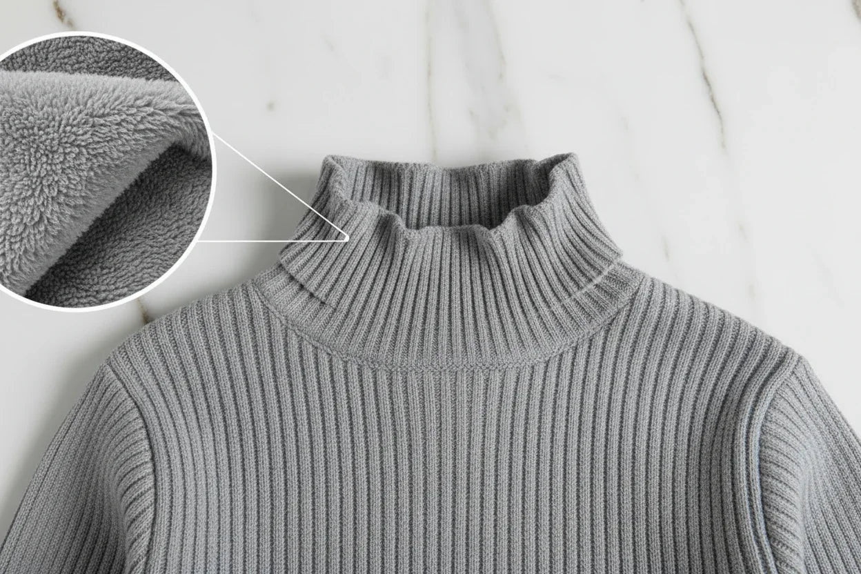 سويتر رمادي - تفاصيل الياقة