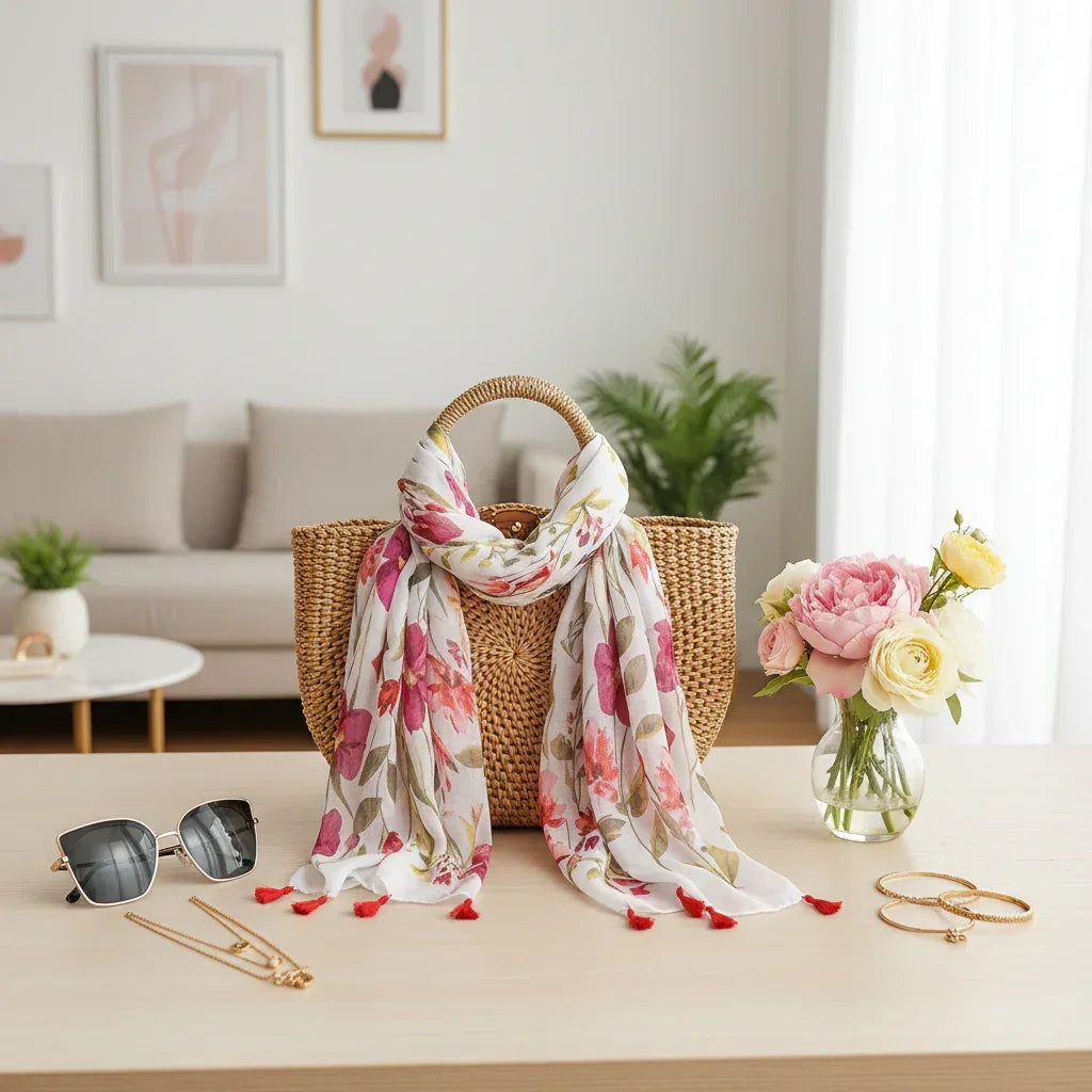 وشاح ملفوف على حقيبة