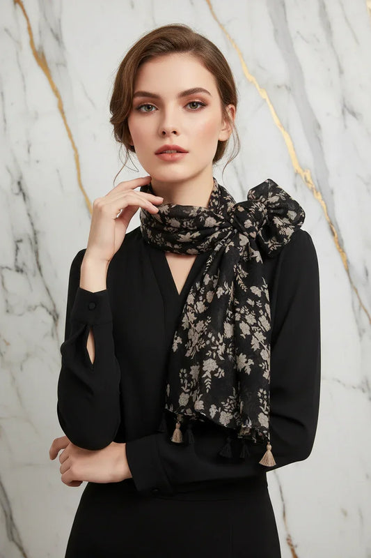 وشاح فاخر بعقدة جانبية