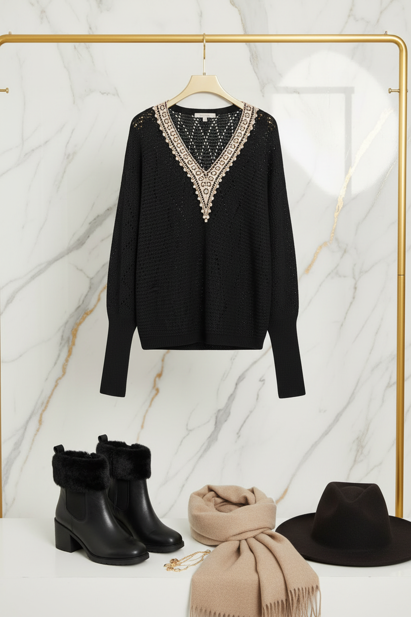 السويتر مع الإكسسوارات - أمامي