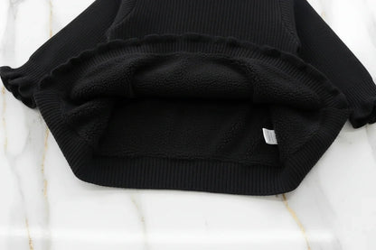 سويتر أسود مبطن - البطانة الفروية