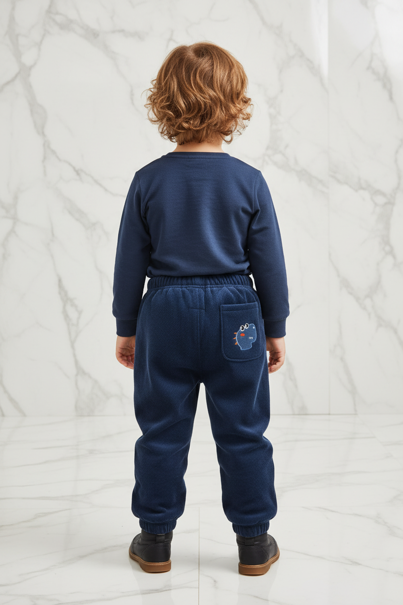 منظر خلفي - رسمة الديناصور على الجيب الخلفي