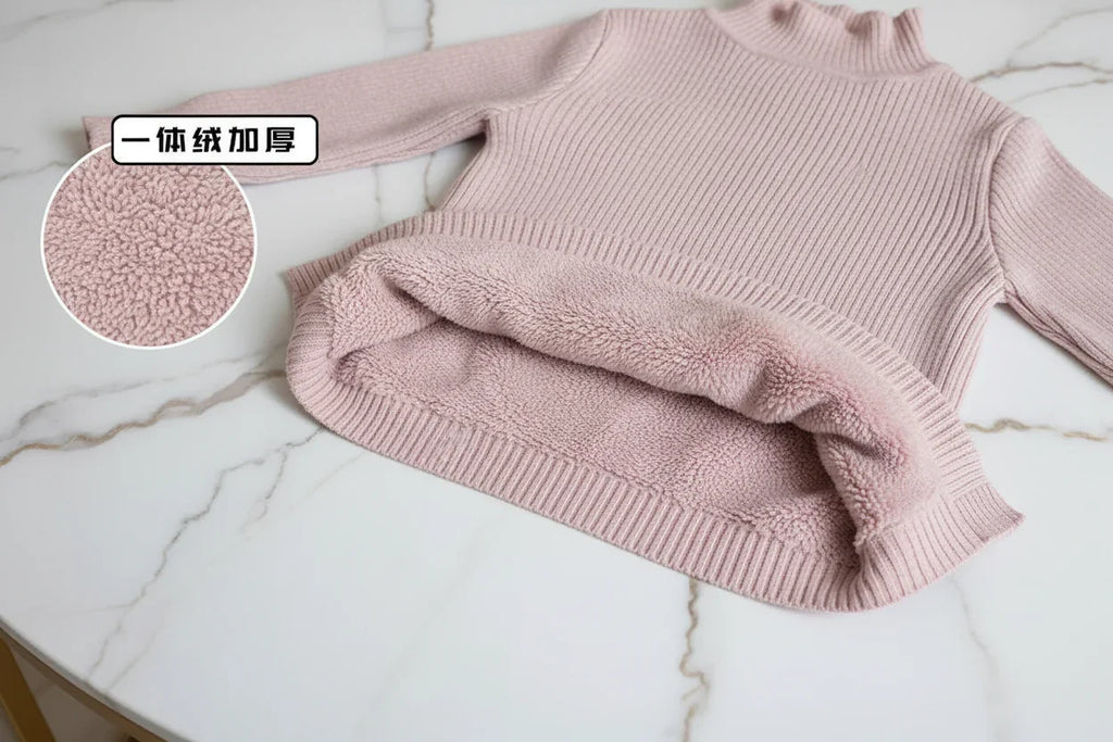 سويتر وردي مبطن - مطوي مع البطانة