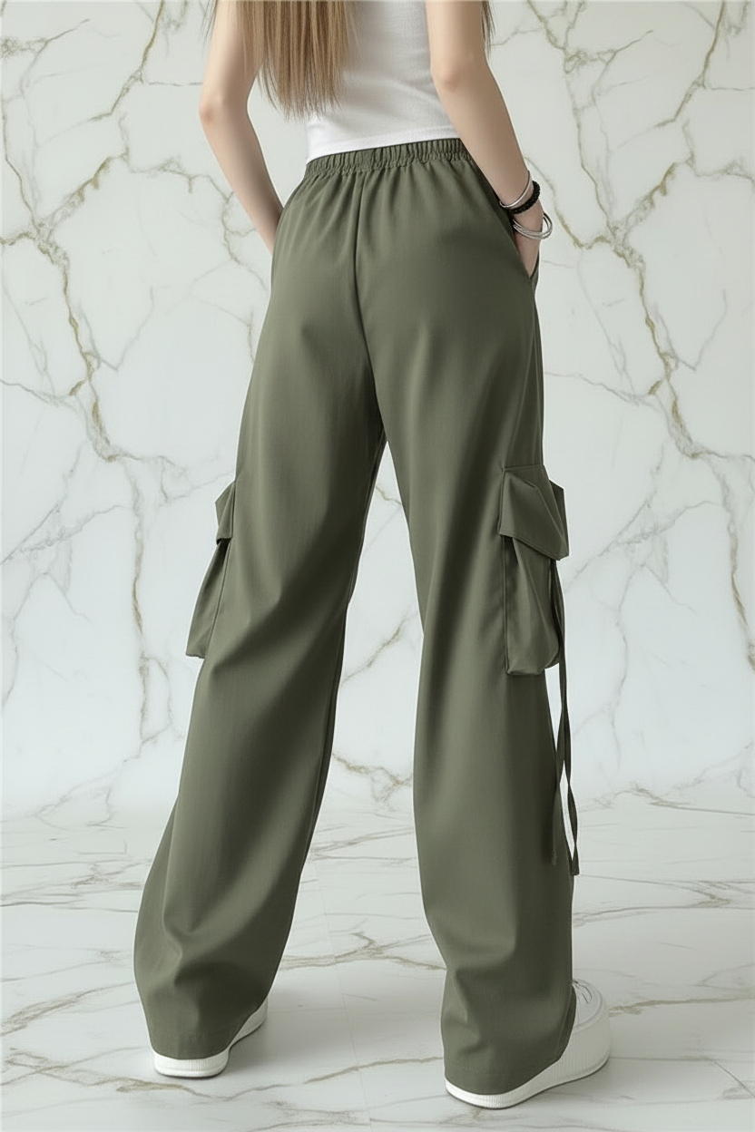 بنطال زيتي - خلف