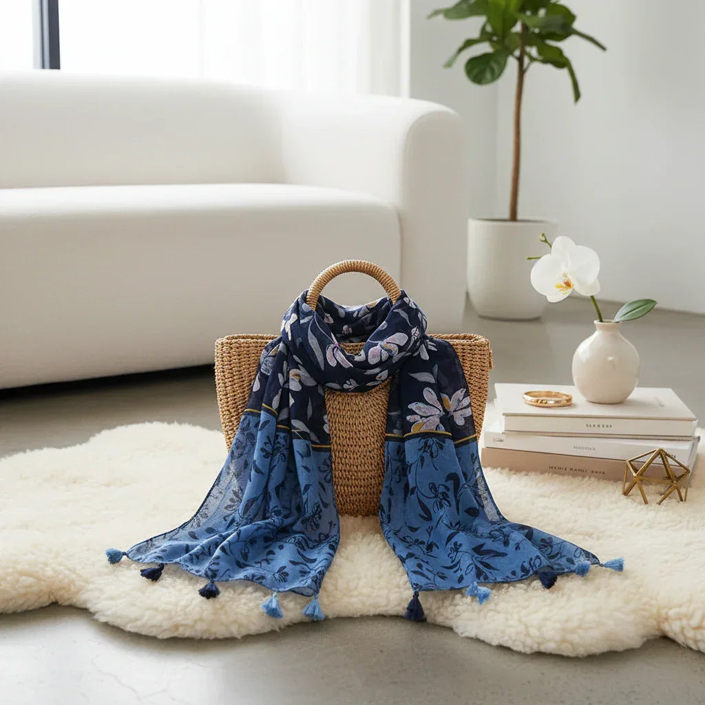 وشاح منسدل على حقيبة