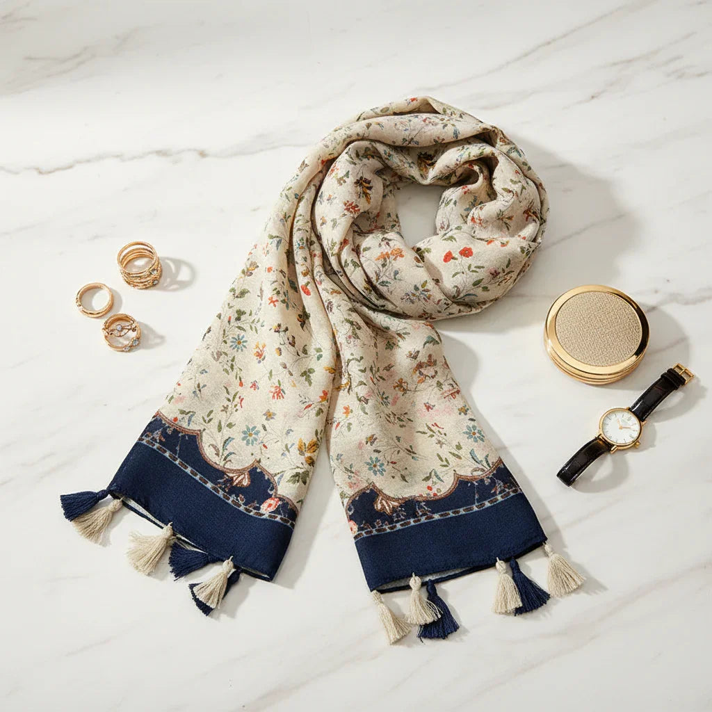 الشال مطوي بشكل عفوي أنيق