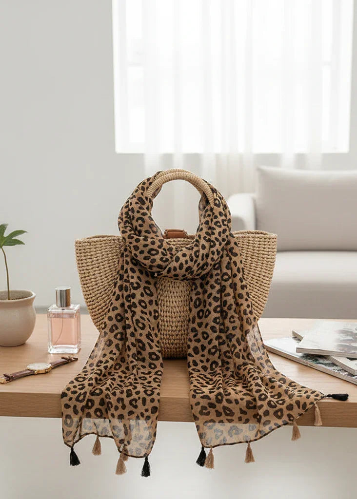 وشاح منسدل على حقيبة