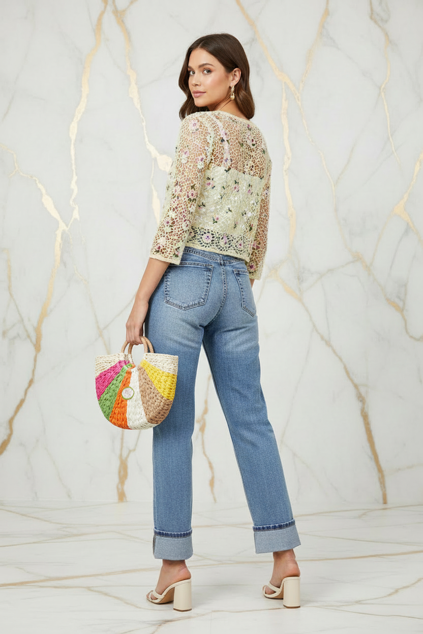 جينز فاخر - ثلاثي الأرباع