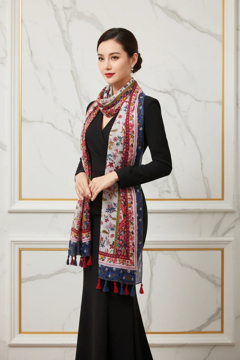 الشال مُلقى على الأكتاف