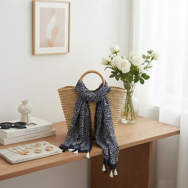 وشاح ملفوف على حقيبة