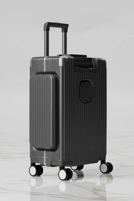 الحقيبة الرمادية الفحمية - منظر أمامي ثلاثي