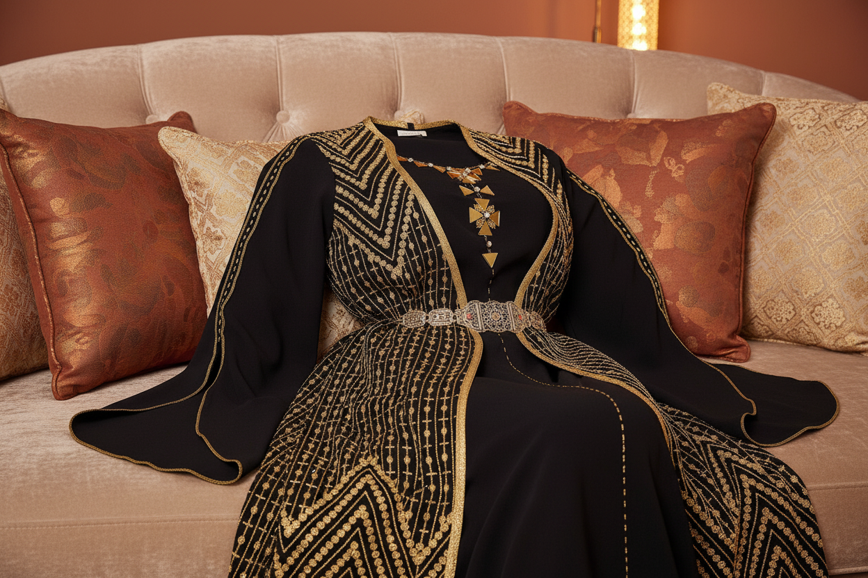 تفاصيل التطريز الذهبي