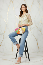 جينز - وجه يمين جلوس