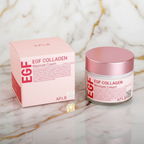 كريم الكولاجين مع العلبة جنباً إلى جنب على رخام