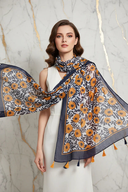 الشال ينساب بأناقة