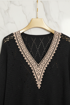 السويتر الأسود - تفاصيل الدانتيل