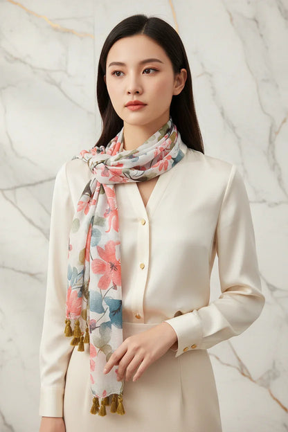 وشاح فاخر بعقدة جانبية