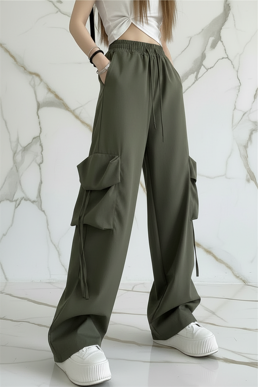 بنطال زيتي - زاوية ثلاثية