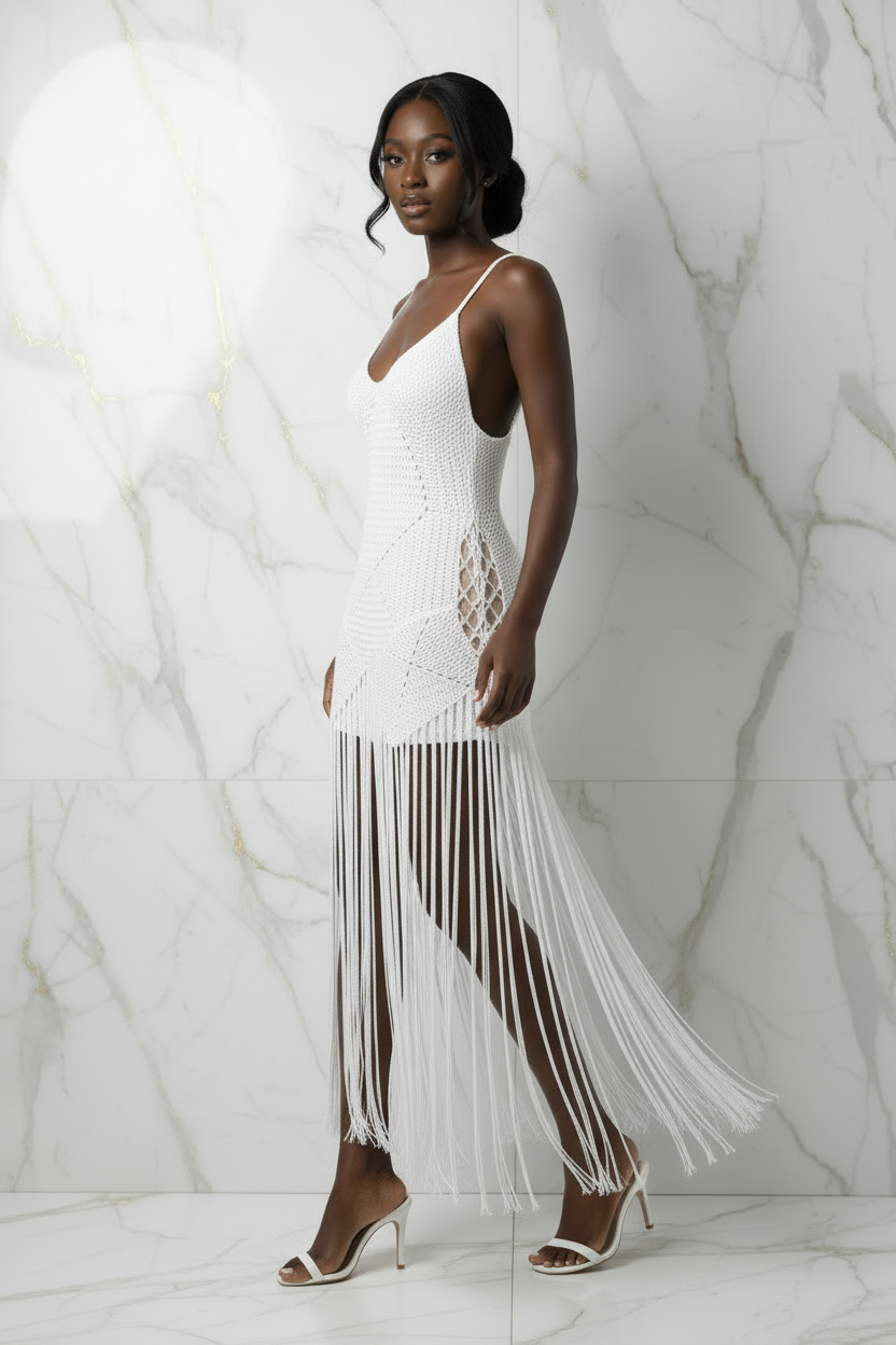 فستان كروشيه - زاوية أمامية