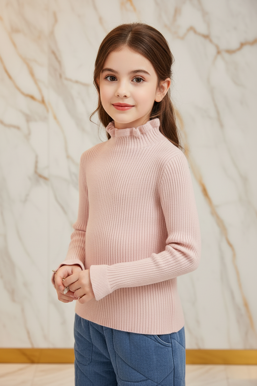 سويتر وردي - لقطة قريبة علوية