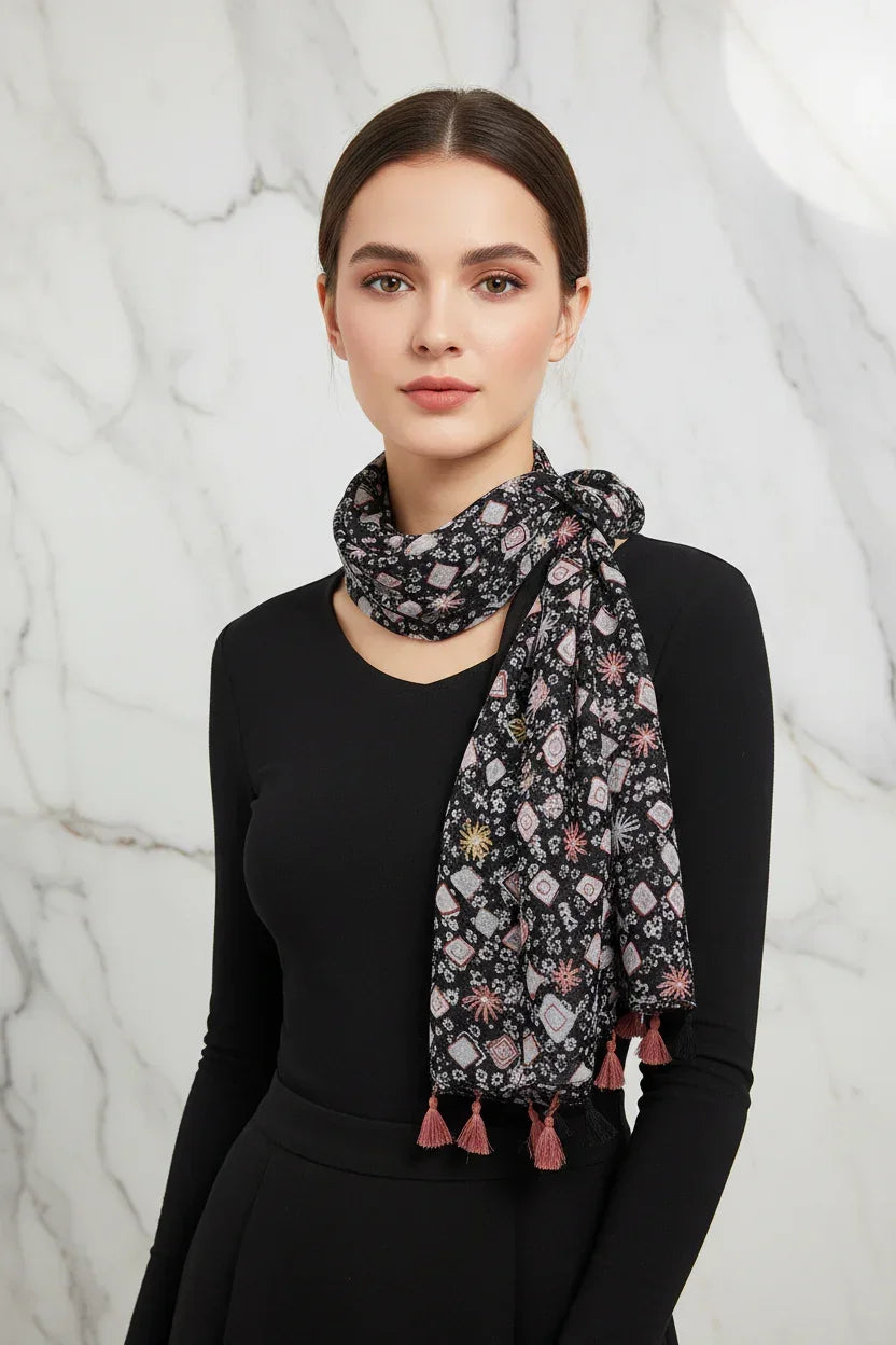 وشاح فاخر بعقدة جانبية