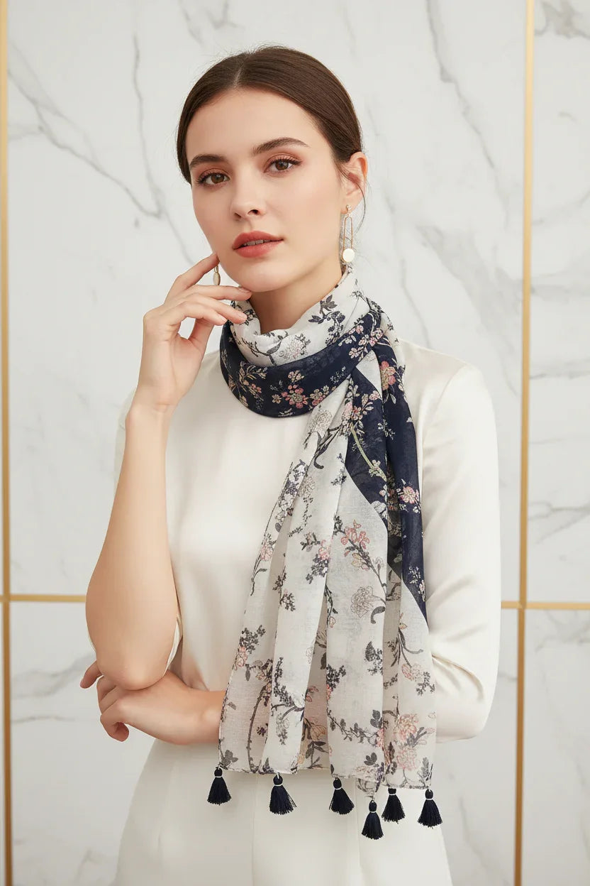 وشاح فاخر بعقدة جانبية