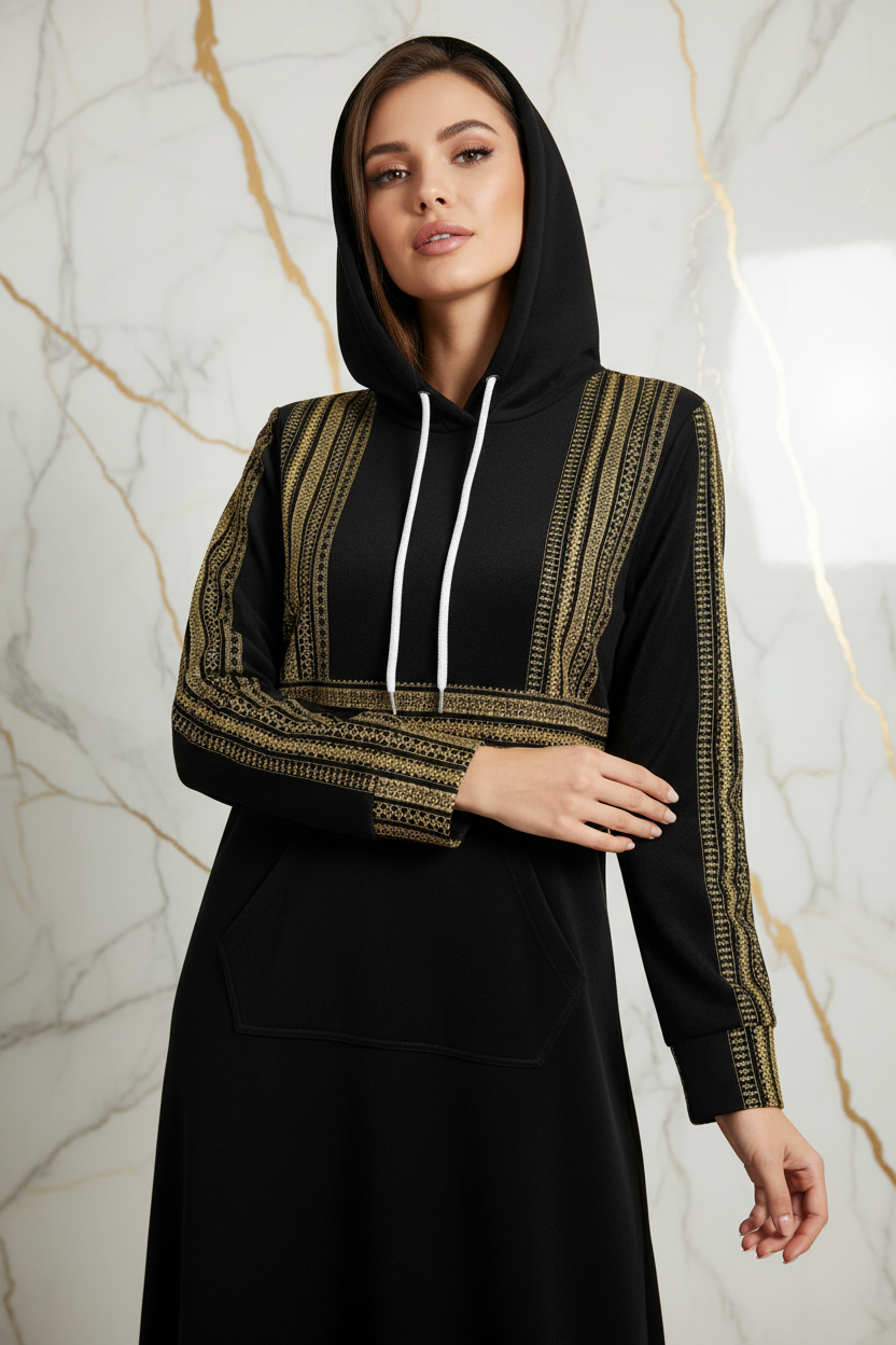 جلابية فاخرة - تفاصيل التطريز