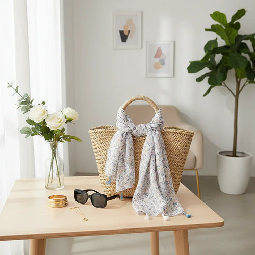 وشاح ملفوف على حقيبة