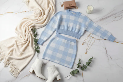 طقم شتوي أزرق مع بطانية وإكسسوارات فاخرة