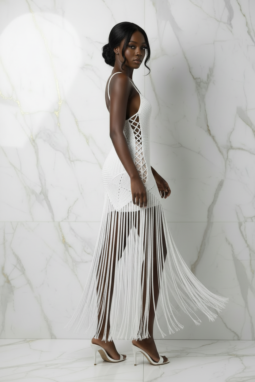 فستان كروشيه - منظر جانبي أيمن