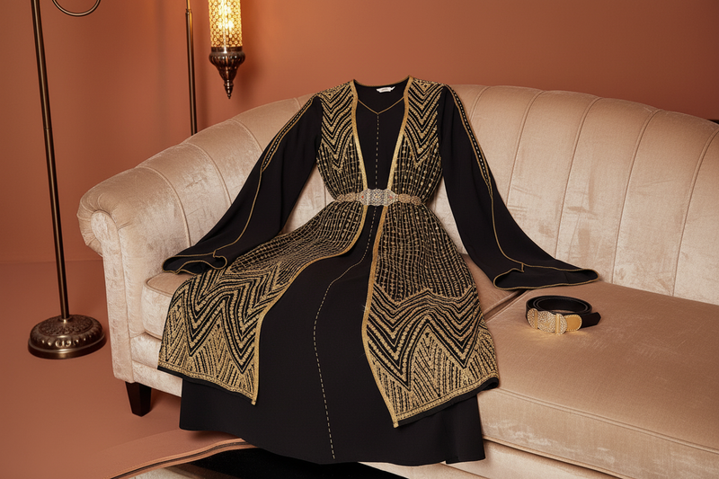 الطقم على كنبة بيج - منظر أمامي