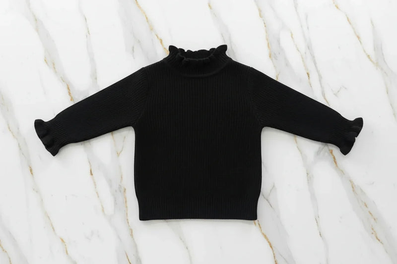 سويتر أسود مبطن - منظر أمامي