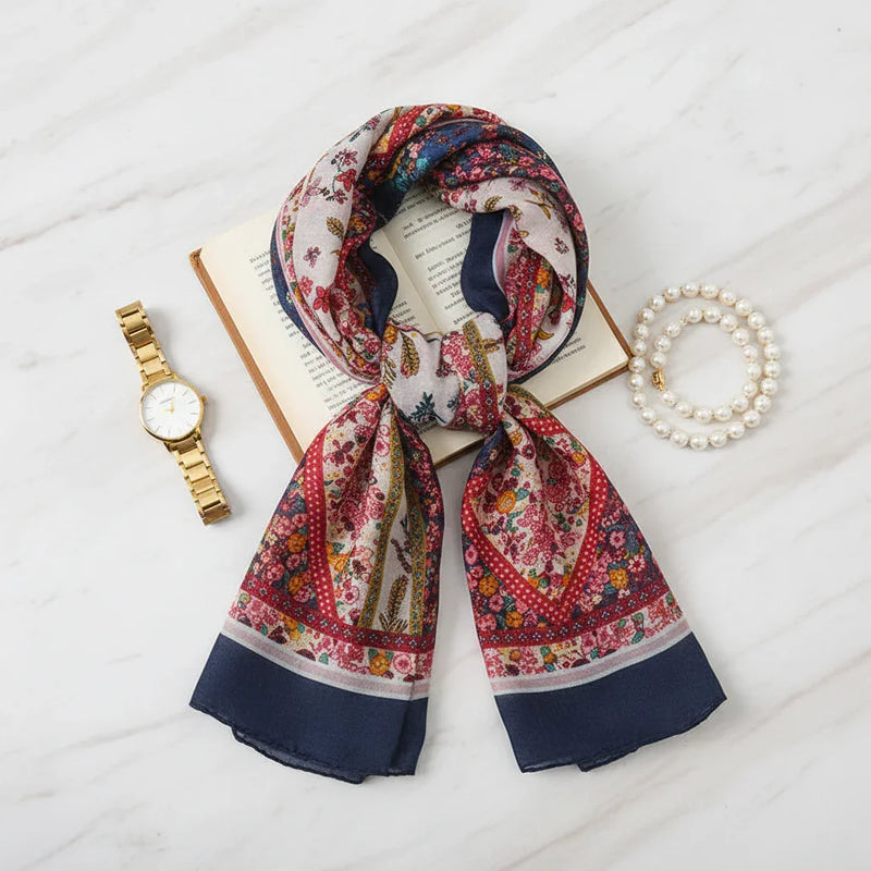 الشال مربوط بعقدة أنيقة