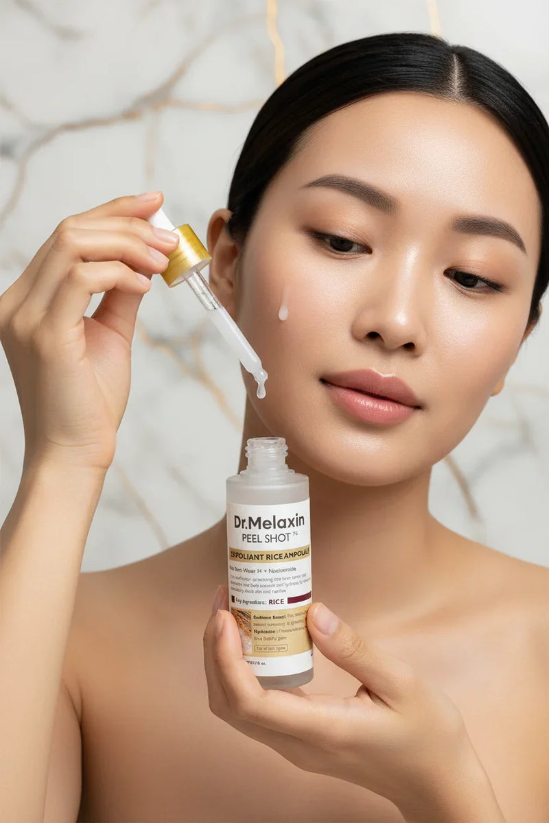 امرأة تضع السيروم على وجهها