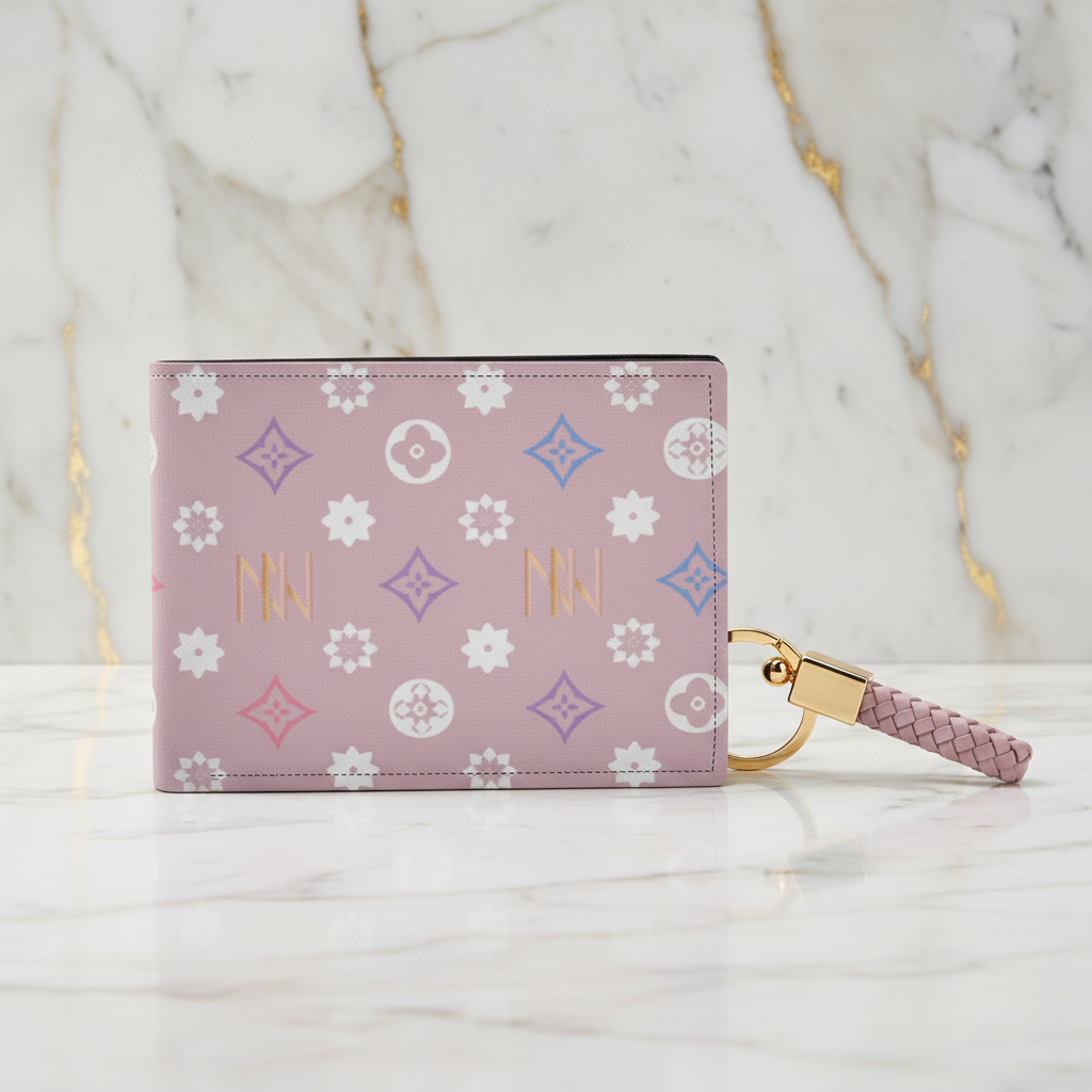 محفظة وردية - منظر أمامي