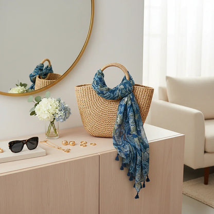 وشاح ملفوف على حقيبة