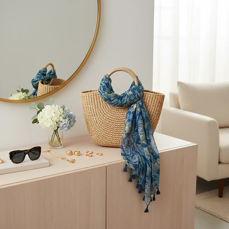 وشاح ملفوف على حقيبة