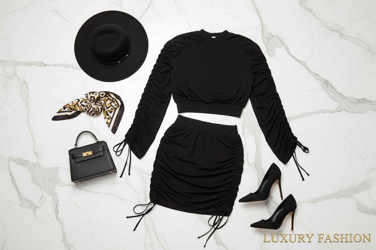 الطقم مع إكسسوارات كاملة